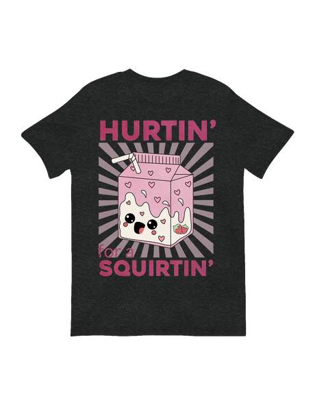 "Vintage-style 'Hurtin for a Squirtin' funny Western cowboy t-shirt with distressed print"