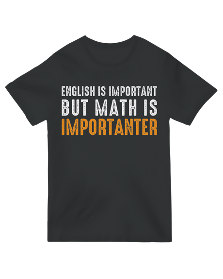 "Grey ‘Importanter’ funny grammar t-shirt for wordplay lovers and English teachers"