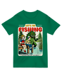 "Navy blue ‘Let’s Go Fishing’ t-shirt for anglers and outdoor enthusiasts"
