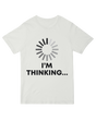"Black 'I'm Thinking (Loading...)' nerdy t-shirt with tech humor text - cotton tee for programmers and introverts"