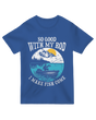 "Blue ‘Make Fish Come’ humorous fishing t-shirt for anglers and outdoor lovers"