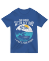 "Blue ‘Make Fish Come’ humorous fishing t-shirt for anglers and outdoor lovers"