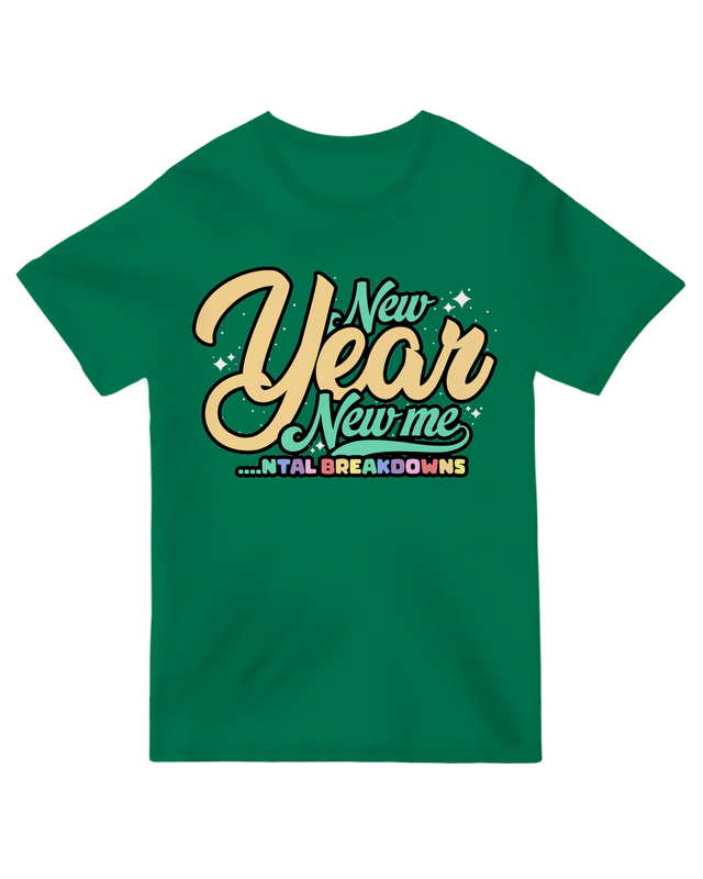 Alt Text: "New Year New Me 2025 inspirational t-shirt in [color], soft cotton unisex tee for fresh starts"