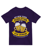 Alt Text: "New Years Resolution 2025 t-shirt - white cotton tee with inspirational text for goal-setting"