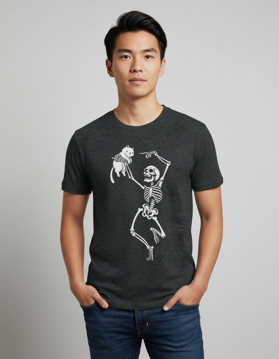 Dancing Skeleton With A Cat