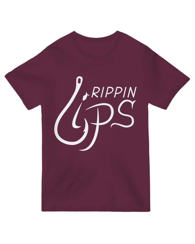 "Green ‘Ripping Lips’ fishing t-shirt with tournament-style graphic for serious anglers"