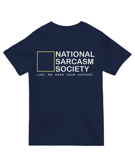 "Heather gray sarcastic t-shirt with ironic National Sarcasm design"