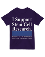 "White ‘I Support Stem Cell Research’ t-shirt for science advocates and medical professionals"
