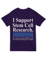 "White ‘I Support Stem Cell Research’ t-shirt for science advocates and medical professionals"