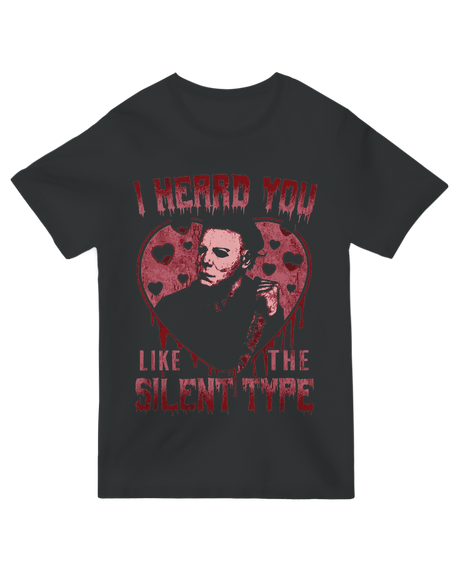 "Strong Silent Type" heather gray cotton tee with subtle typography – minimalist men’s apparel for understated style