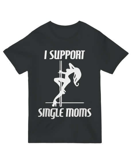 "Purple 'Supporting Single Moms' solidarity t-shirt for parent empowerment and advocacy"