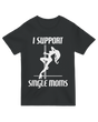 "Purple 'Supporting Single Moms' solidarity t-shirt for parent empowerment and advocacy"