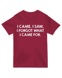 "Vintage-style 'I Came and Saw Nerd' t-shirt with Latin-inspired distressed text on soft cotton"