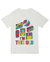 "Heather gray 'I'm This Old' retro tech t-shirt with vintage gadget graphic - nostalgic cotton tee for 90s kids and Millennials"